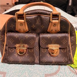 Vintage Louis Vuitton Tan and Brown Suede Interior Purse